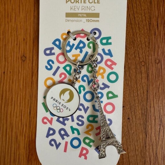 NWT OFFICIAL KEYCHAIN EIFFEL TOWER & LOGO PARIS 2024 OLYMPIC GAMES COLLECTOR - Picture 2 of 12